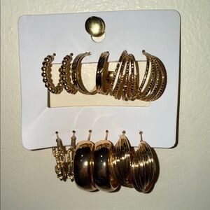 Gold Hoop Earring Set